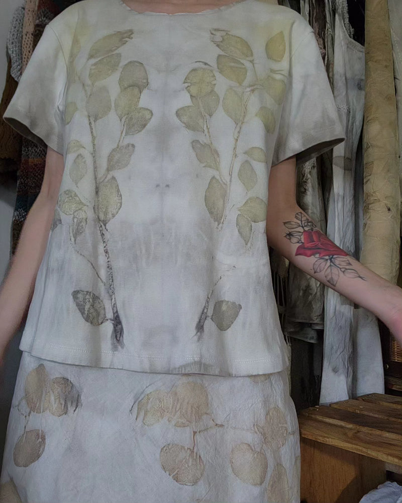 Eco-Printed Vintage L. L. Bean Cotton Tee