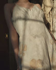 Eco-Printed Vintage 40's Cotton Maxi Dress